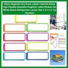 Versatile 54pcs Magnetic Name Tags - Reusable Dry Erase Labels in 9 Colors