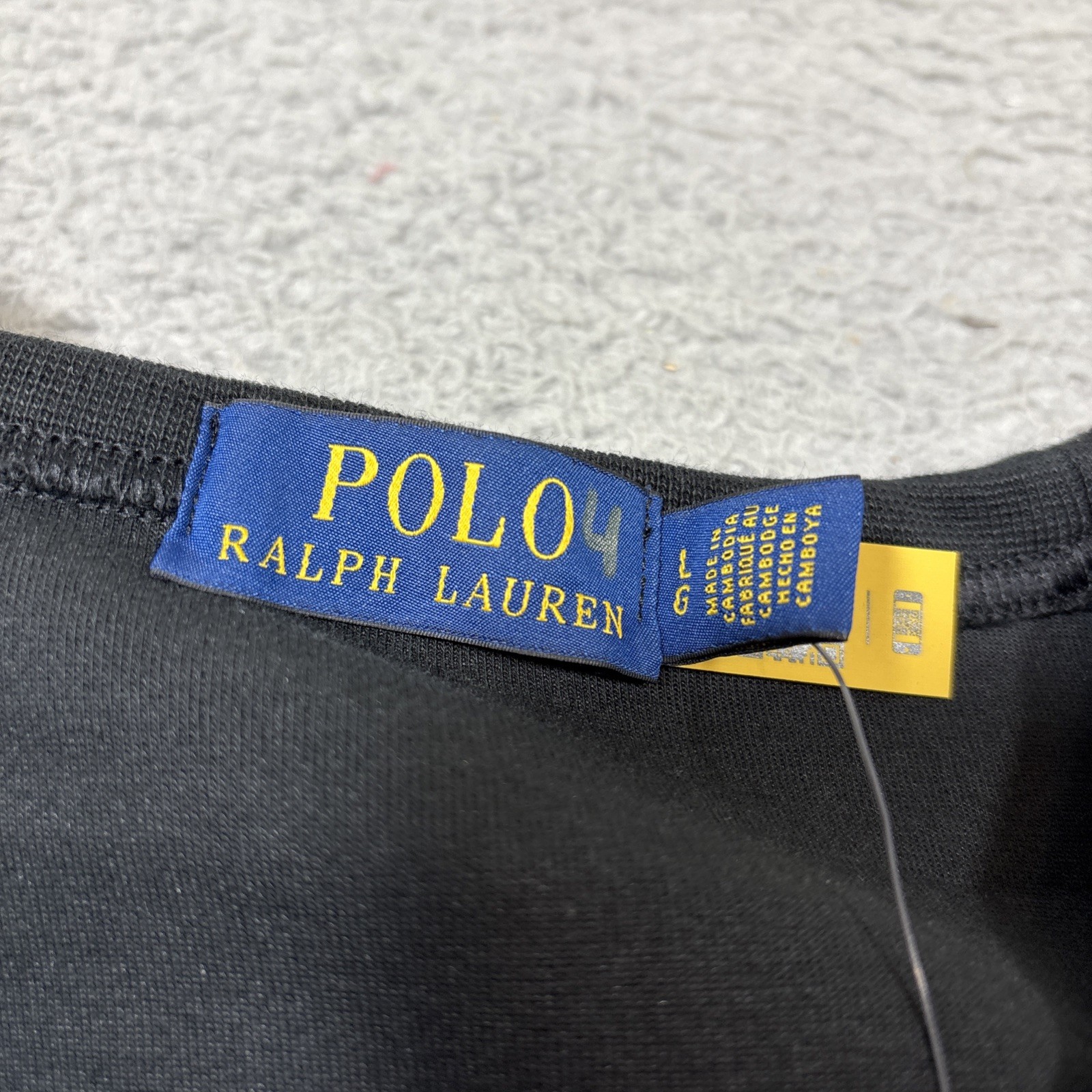 Polo Ralph Lauren uomo L doppia maglia pelle grande pony felpa nera nuova con etichette $148