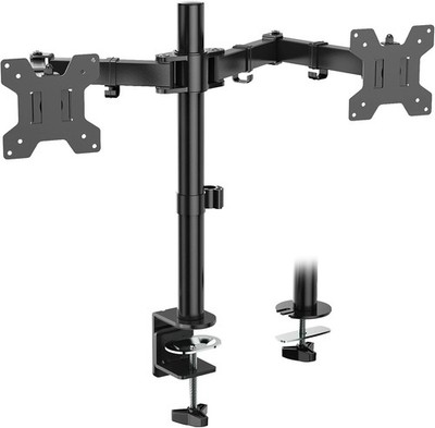 WALI Dual Monitor Stand M002 Fits 13 27  Screens Adjustable Arm Mount Black