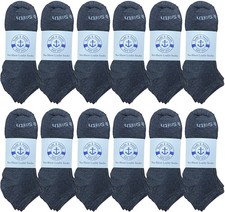 BILLIONHATS 12 Pairs of Kids Cotton Shoe Liner Training Socks Dark Heather Gray 