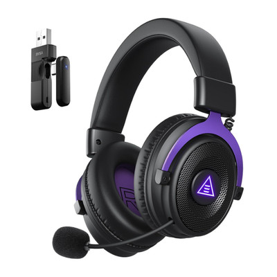 Gaming Headset EKSA E900WT kabellos PS5 PS4 PC 80 Stunden Akku Violett 80ms