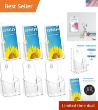 Sturdy Slant Back Clear Display Stand 4x9 Inches - 6 Pack for Brochures
