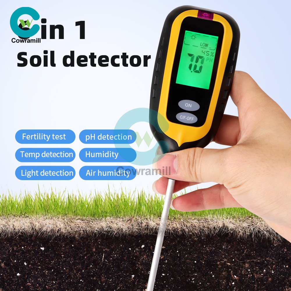 6in1 Digital PH Tester Soil Water Moisture Light Test Meter Temperature Humidity
