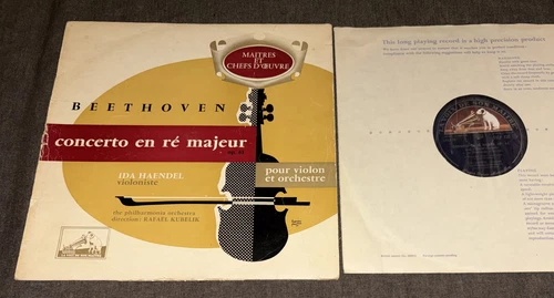 HMV FELP 138 ed1 Ida Haendel, Kubelik, PO: Beethoven: Violin concerto. NO ASD