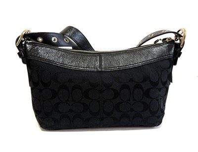 NICE COACH Y2K PLEATED BLK SIGNATURE C MEDIUM CROSSBODY SHOULDER
