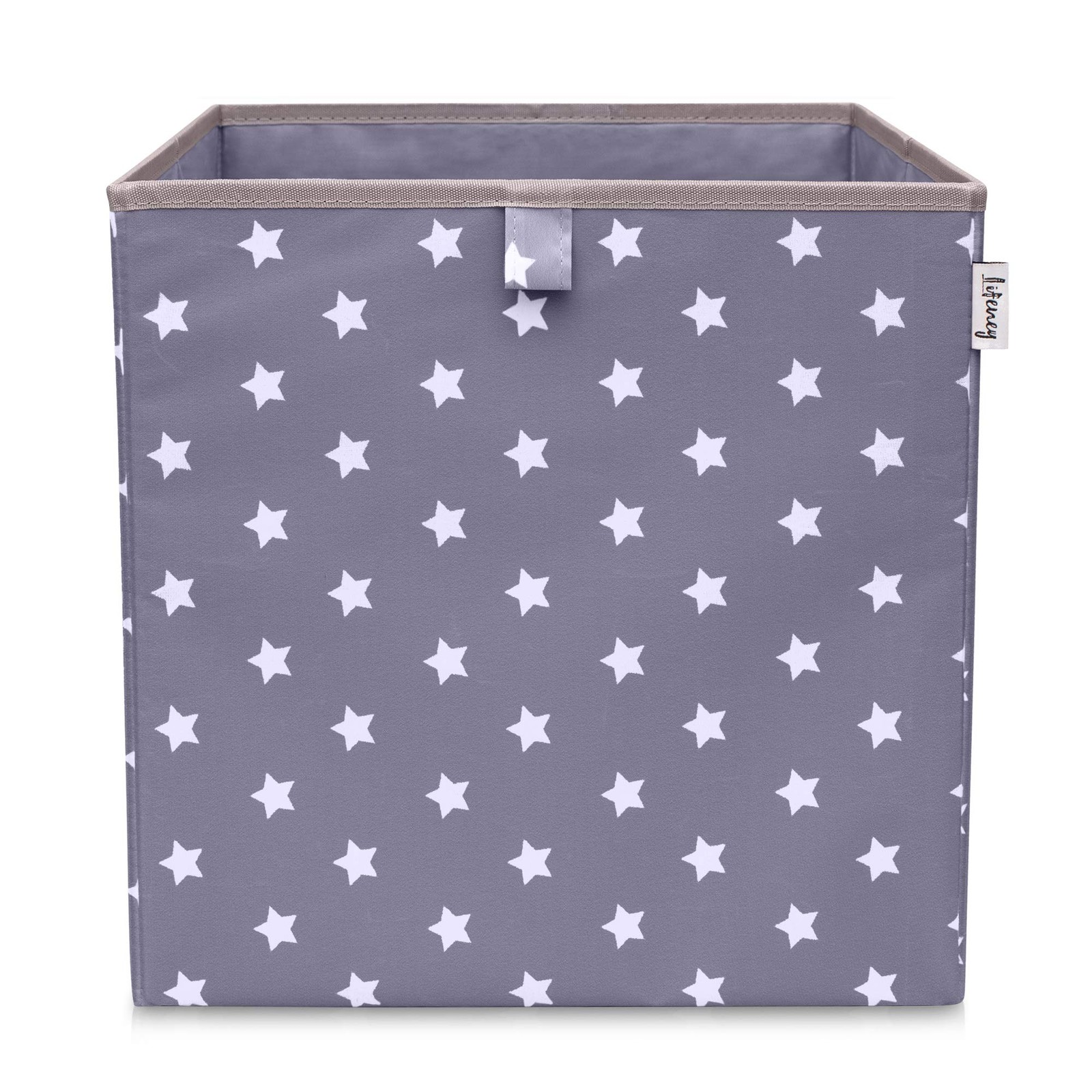 Boîte de rangement avec motif étoilé gris foncé grand panier à jouets en tissu