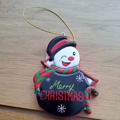 Transpac 3'' Handarbeit Harz Schneemann Frohe Weihnachten hängende Ornament 