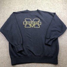 Vintage Michigan Wolverines Sweatshirt Mens 2XL Blue NCAA Brandon Sportswear