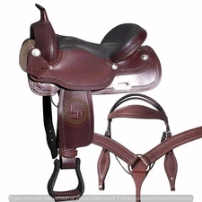 Western Barrel Leather Horse Saddle Full Tack Set. Size-10"-18" inch