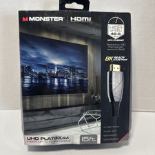 Monster 15ft 8k UHD Platinum Fiber Optic HDMI 48 Gbps Gold Plated