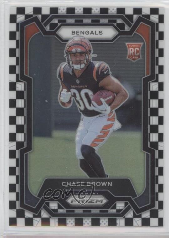 2023 Panini Prizm Rookies Black & White Checker Prizm Chase Brown #318 00ws
