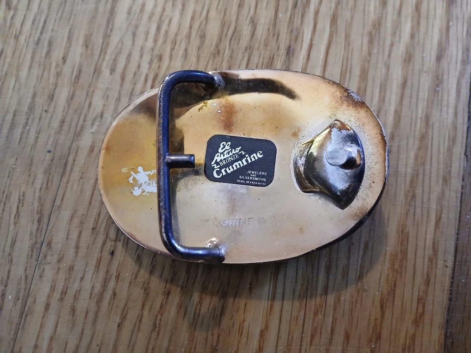 Vintage Crumrine Belt  Buckle 3" X 2"  - Image 4 of 4