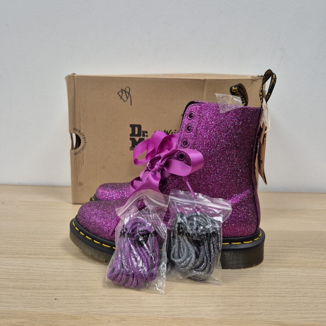 Glitter Doc Martens Womens Boots Purple Doc Martens Purple Glitter - Main Image