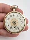 Antique Waltham Yellow Gold Filled Western Lines Pocket Watch