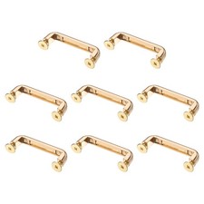 8-Pack 41mm x 6mm Alloy Right Angle Arch Bridge Buckles for Bag Light Gold 