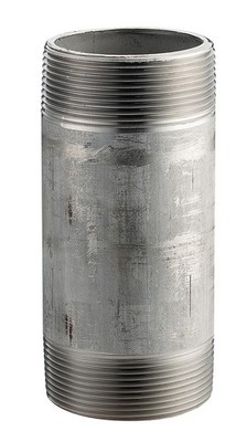 Merit Brass 4216-001 Pipe Nipple 1 in MNPT 304/304L Stainless Steel SCH 40/STD