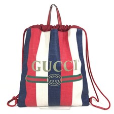 Gucci 473872 Tricolor Drawstring GG Bag Backpack Napsack 2WAY Bag Handbag Tote B