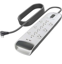 Belkin 12-Outlet Surge Protector Power Strip, 2 USB Ports, 6ft Cord, 3996 Joules
