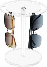 Acrylic Sunglasses Holder Stand with 360 Rotating, Eyeglasses Display Rack Clear