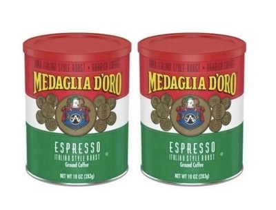 Medaglia D Oro Espresso Italian Style Roast Ground Coffee 10 Oz (Set of 2 Cans)