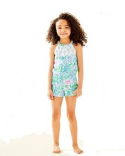 Lilly Pulitzer Girls Mini Pearl Romper, Size 12/14 XL