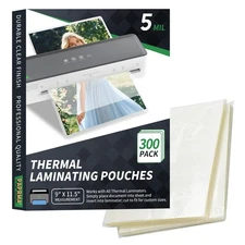5 Mil Laminating Sheets 300 Packs, Thermal Laminating Pouches Holds 8.5" x 11...