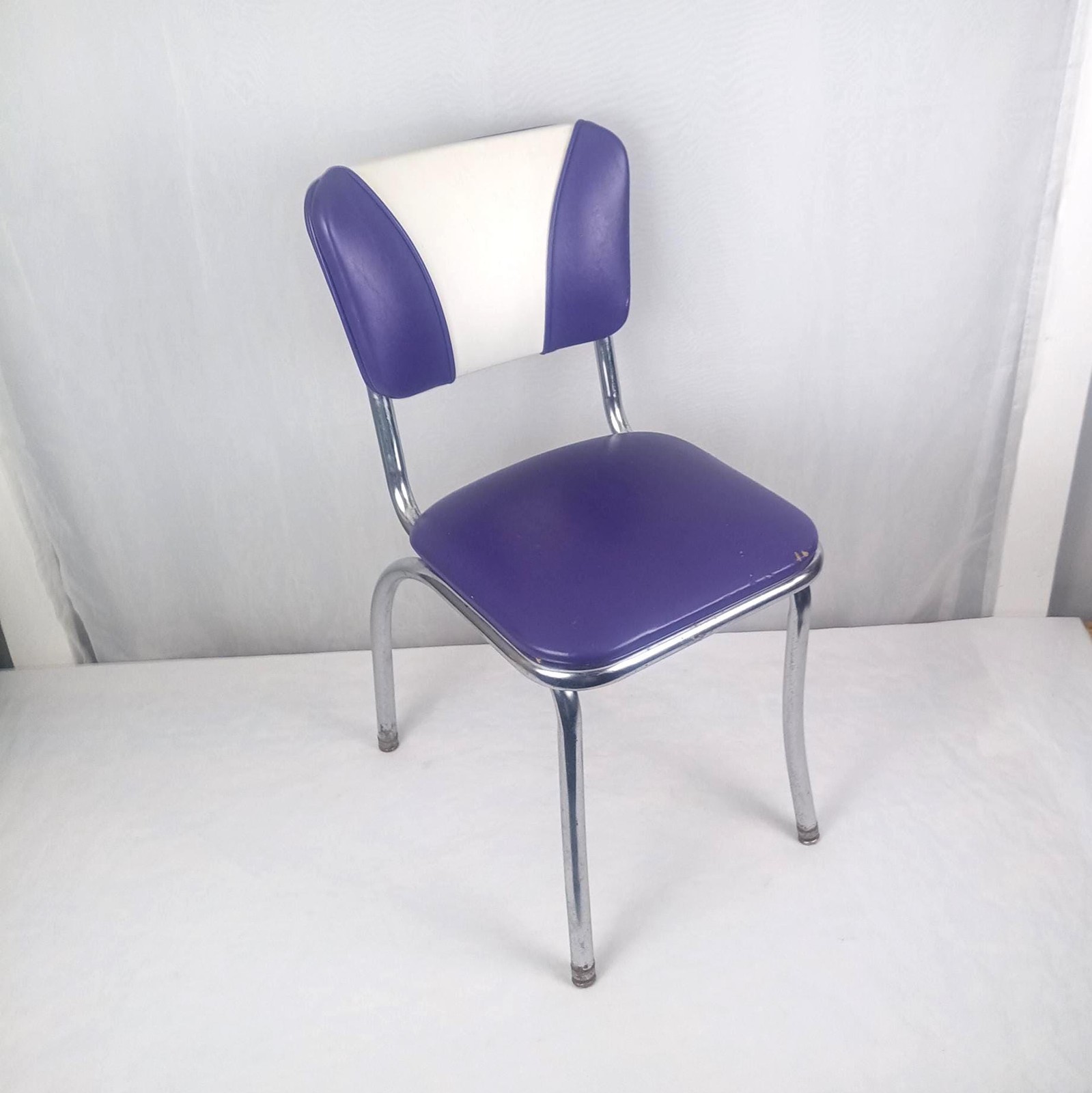 Made By Vitro Seating 1950s Diner Style Purple White Chrome