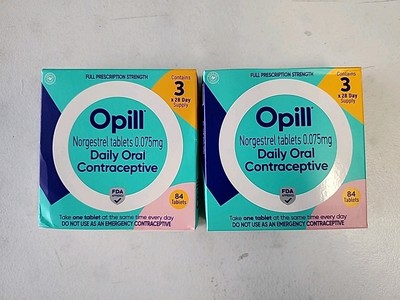 Opill (2 Boxes) Daily Oral Contraceptive 0.075mg 6 Months 168 Tablets EXP 12/25