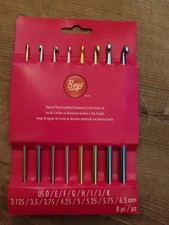 Boye Aluminum Crochet Hooks NEW Set of 8. Sizes: D/E/F/G/H/I/J  K
