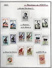 LOT COLLECTION TIMBRES DU NIGER  NEUF AVEC CHARNIERES ET SANS CHARNIERES