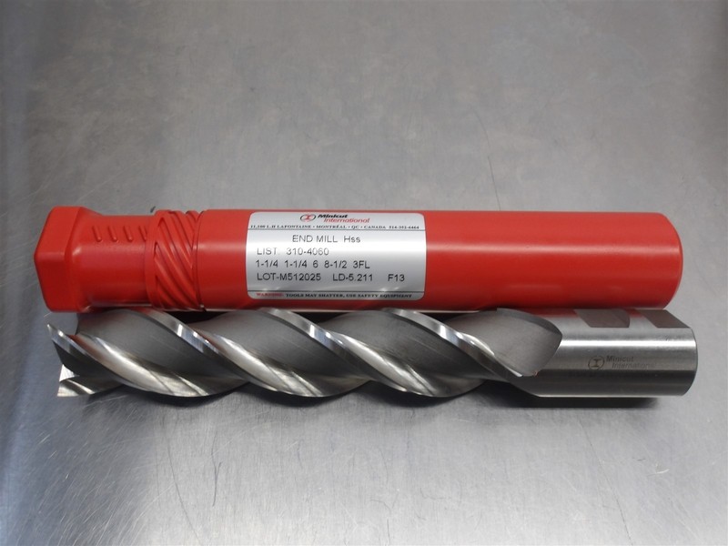1 NEW! Minicut 1.25" HSS Endmill 3FL 6"LOC 8.5"OAL 310-4060