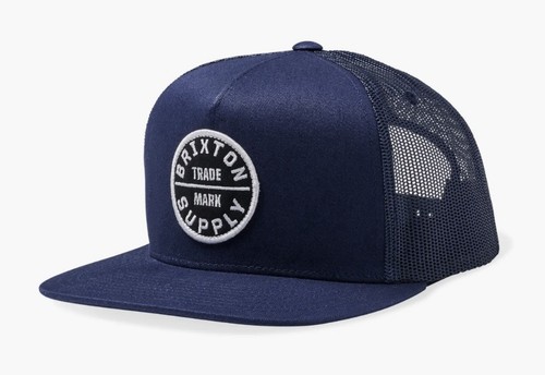 BRIXTON Oath Medium Profile Trucker Hat Cap Washed Navy 11627-WANWN One Size NEW
