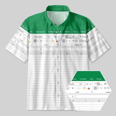 Funny Spreadsheet Excel Hawaiian Shirt Men Office Coworker Humor Gift