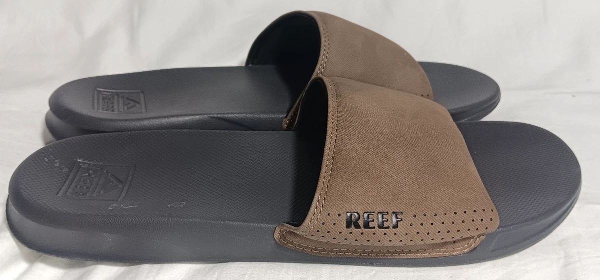 New Reef Suede Double-Strap Slide Sandals - Brown Mens 12 Fossil CCJ5262 Reef Brown Slide Sandals for Men for sale | eBay main image 4