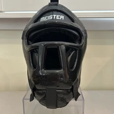 Meister MMA LEATHER HEAD GUARD w/ REMOVABLE FACE MASK - Boxing Headgear FITS ALL