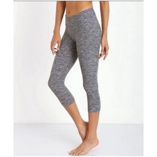Beyond Yoga Women  s Sz S Gray Spacedye Walk And Talk High Waisted Capri Legging
