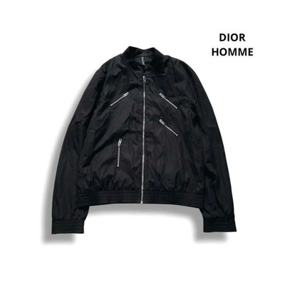 Dior homme コットン　ライダースジャケット　シャツ Dior Homme Hedi Slimane Era 2007 Cotton Jacket Multi Zipper Pocket