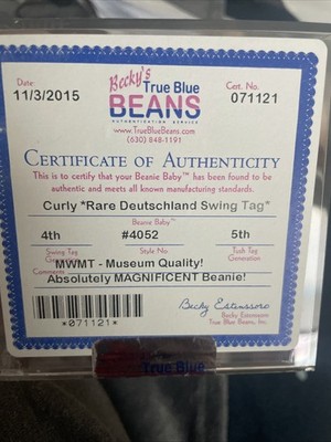 Ty Beanie Baby Curly  authenticated!!   Rare 