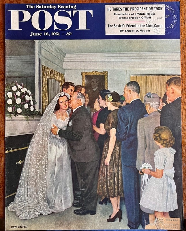 Saturday Evening Post magazine June 16, 1951 - Cover Only, John Falter art