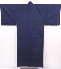 6317T11z910 Vintage Japanese Kimono Silk Men's Plain Dark navy