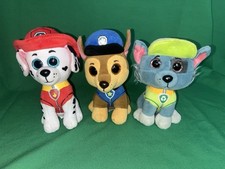 Paw Patrol Plush 7-8 Inches. Ty Brand. Set Of 3 Chase, Marshal  Rocky.