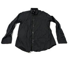 Dolce & Gabbana D&G Mens Black Long Sleeve Button Collar Dress Shirt Luxe Sz M