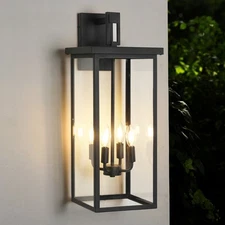 26" Outdoor LED Wall Light Modern Porch Lamp Black Sconce Fixtures Waterproof UL