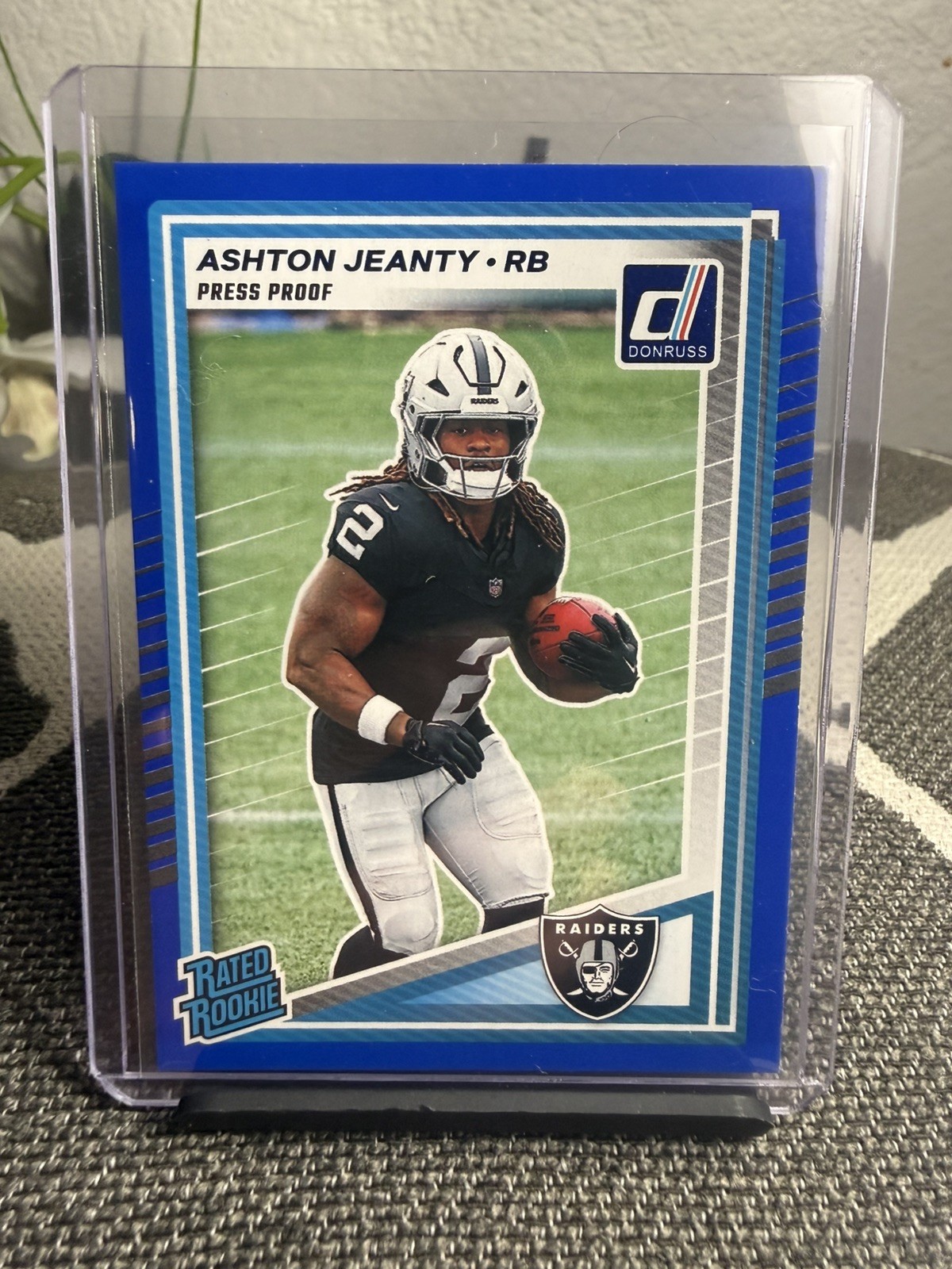 2025 Panini Donruss Ashton Jeanty Rated Rookie #305 Press Proof Blue (RC) Rookie