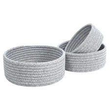 Set of 3 Cotton Rope Nesting Bowls, Small Catch All Basket, Cute Closet Baske...