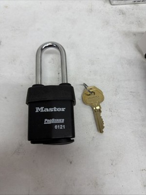 Master Lock 6121 Padlock black pro series weather tough free ship