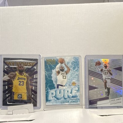 Panini LeBron James Lakers 3-Card Lot 2019-20 Hoops/Revolution/Optic Inserts