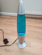 Vintage Retro Blue And White Lava Lamp