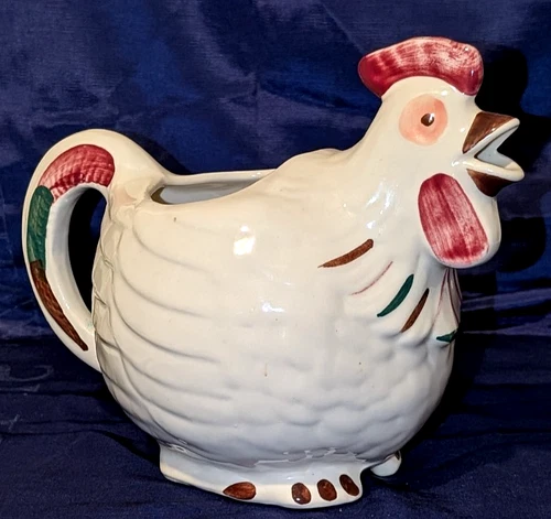 Vintage Shawnee USA Pottery Pitcher Chanticlear rooster 1940s