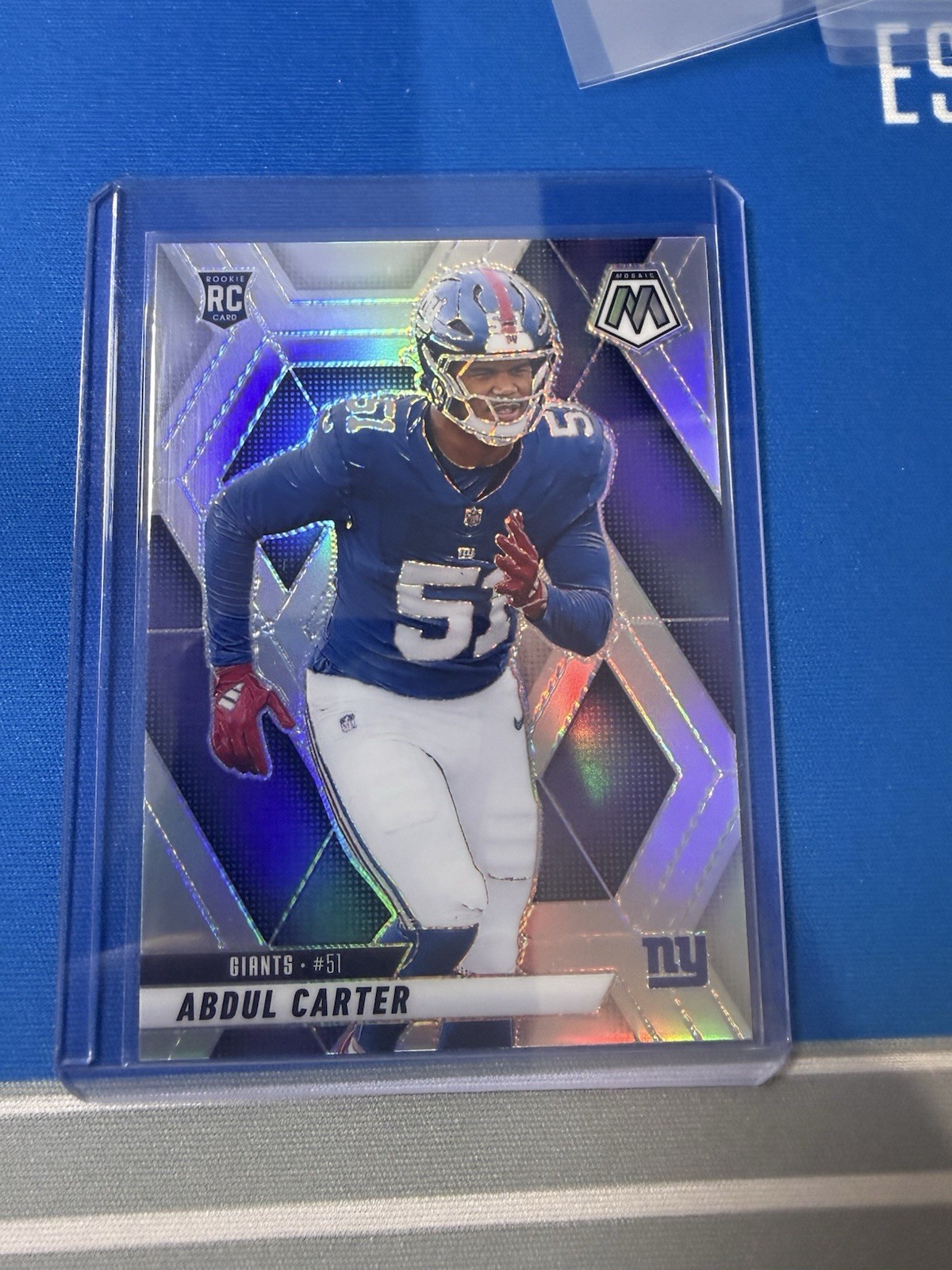 2025 Panini Mosaic - Rookies Abdul Carter #317 Silver Prizm (RC) New York Giants